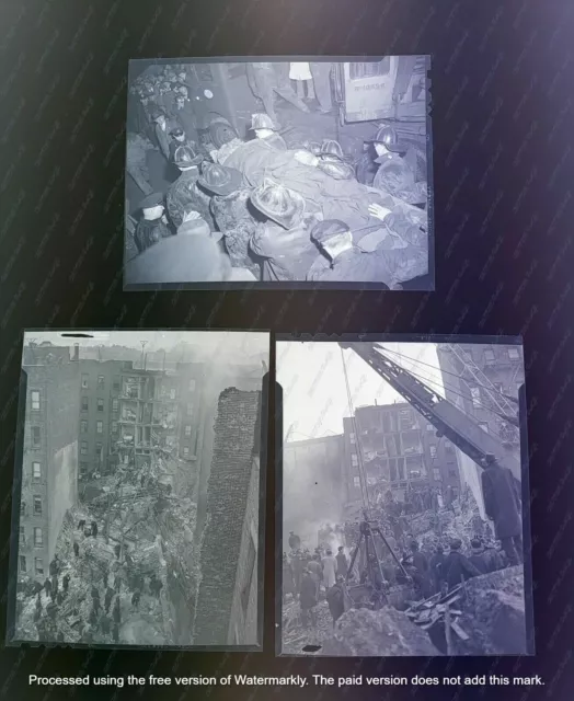 Explosion In New York City Negatives 1946 Original Manhattan 184Th & Amsterdam