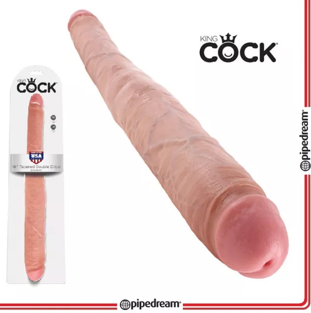 Fallo realistico Doppio 16 Tapered Skin King Cock Sexy Dong Penis Ano Vagina