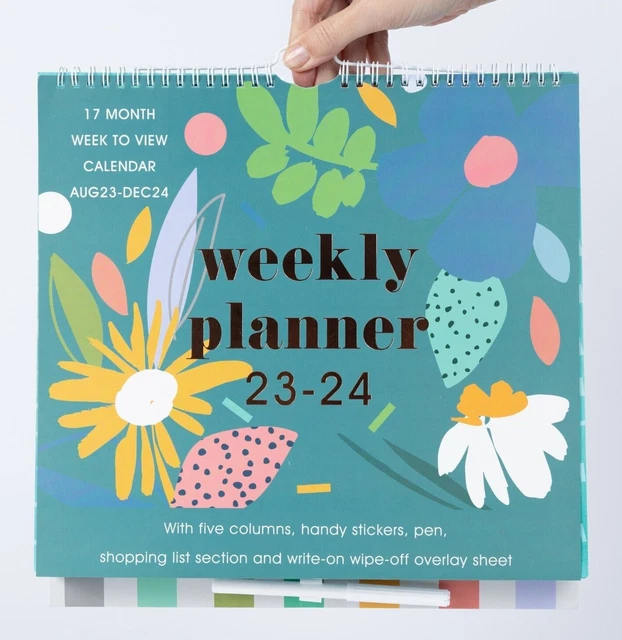 2024 Family Weekly Planner Month Calendar 5 Columns Pen Shopping List