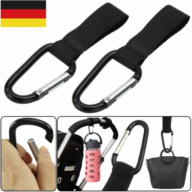 10x Universal Mumie Buggy Kinderwagen Einkaufstasche Haken Karabiner Clips Neu