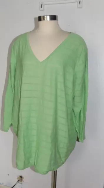 New Eight Eight Eight Woman 3X Green Light Weight Sweater V Neck