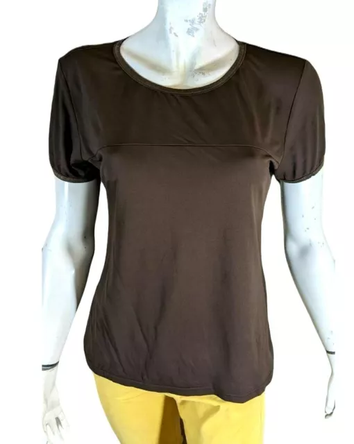 👕 Les Chemins Blancs Taille 42 👕  haut top tee shirt manches courtes marron