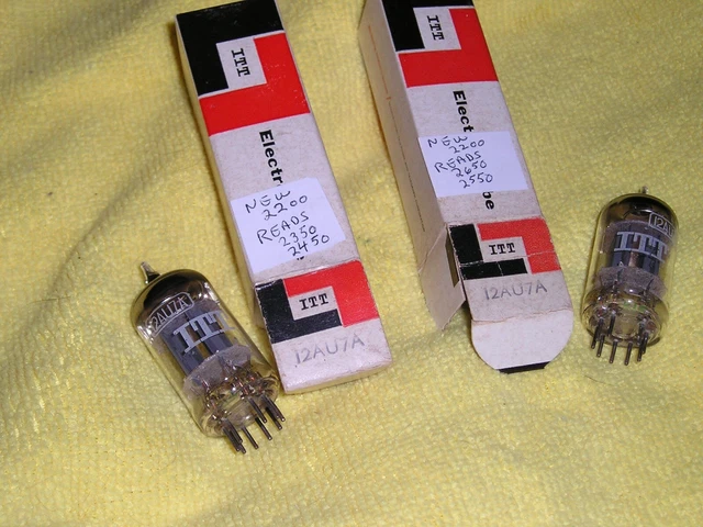 NOS Close Pair  ITT  12AU7A Tubes - JAPAN -Same Construction & Codes