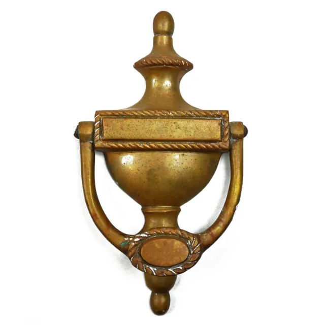 Antique Cast Brass Fancy Urn Motif Door Knocker