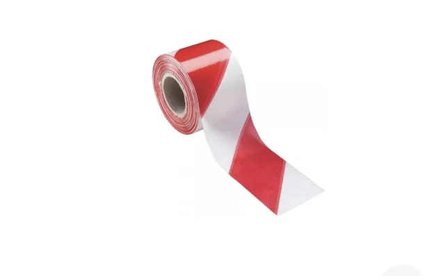 NASTRO SEGNALETICO BIANCO/ROSSO H 7cm X 200m