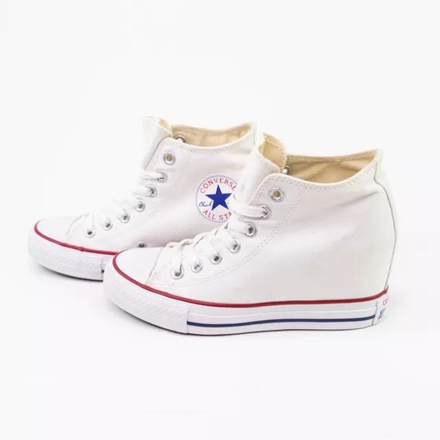 Converse Chuck Taylor All Star Lux Hi High Hidden Heel Wedge White Womens 7
