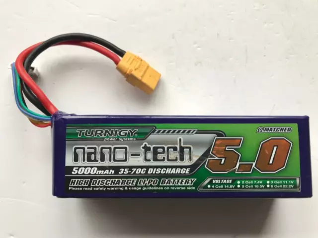 Turnigy nano-tech 5000mAh 6S 35~70C Lipo Pack w/XT-90  3