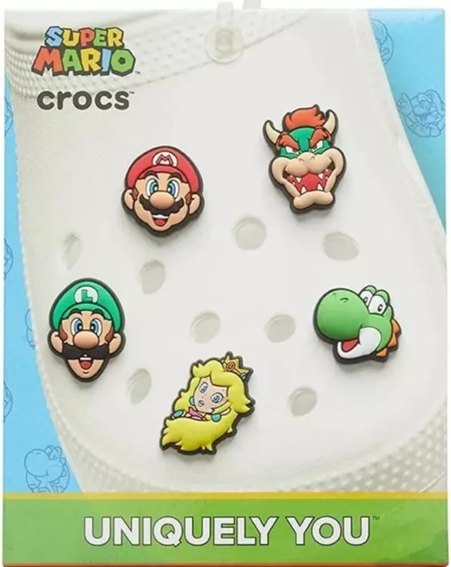 Original Crocs Jibbitz Shoe Charms Super Mario Nintendo 5 Pack Brand New