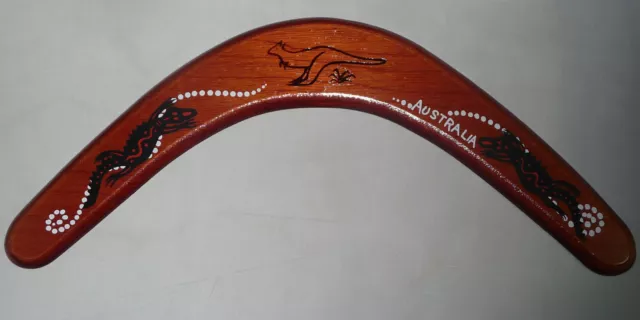 14" AUSTRALIAN BOOMERANG Returning wth Kangaroo 2 Crocodiles aussie souvenir NEW