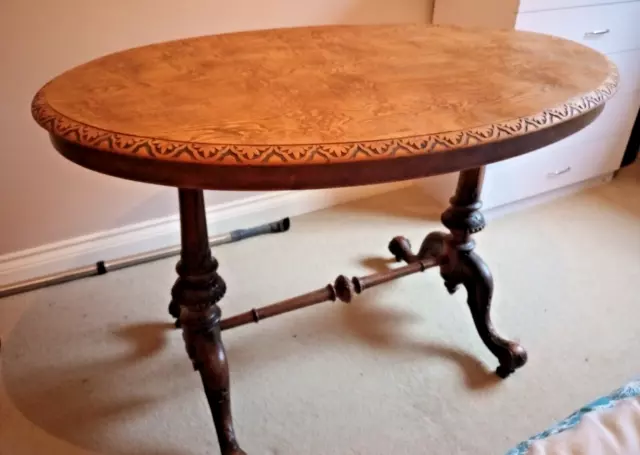 Antique Victorian Walnut & Oak Twin Pedestal Breakfast Table 2