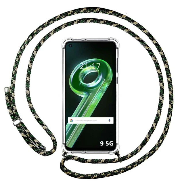 Coque Realme 14 5G/14T 5G Avec Cordon - Housse Silicone Transparente + Lanière De Cou Réglable (noir)