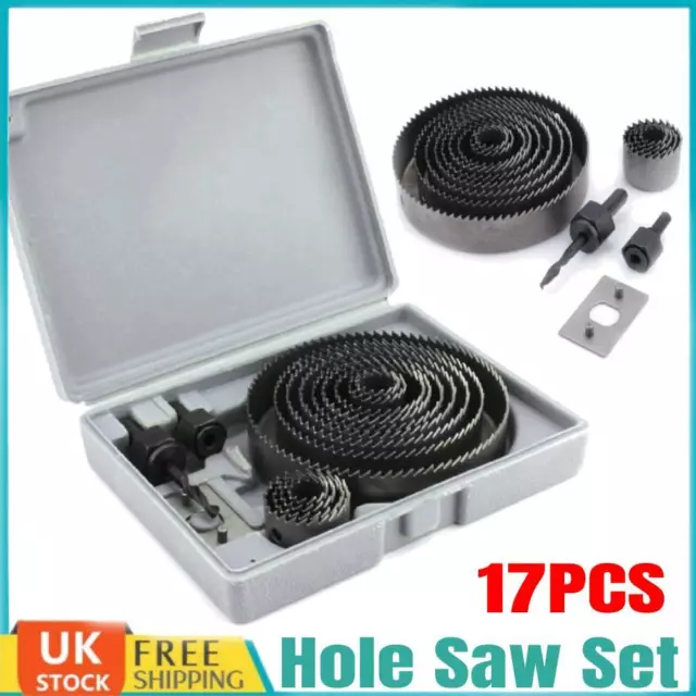 17HOLE SAW KIT SET 19-127mm HEAVY METAL CIRCLE CUTTER ROUND DRILL WOOD DOWNLIGHT