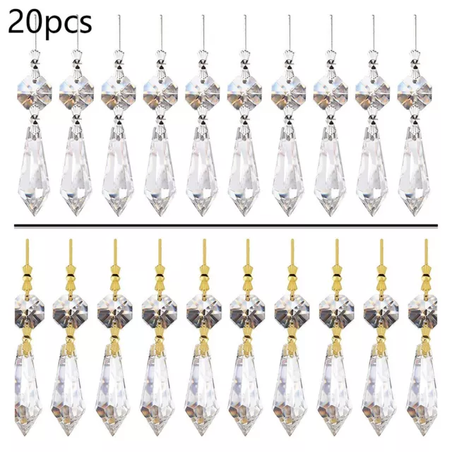 20 pièces pendentifs en cristal larme transparente pour lustres cristaux suspen