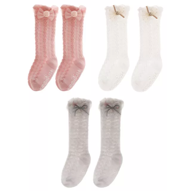 3 Pairs Baby Long-tube Socks Breathable Infant Mesh Cotton Child Girl