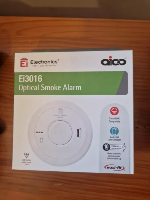 Aico Ei3016 Mains Powered Optical Smoke Alarm