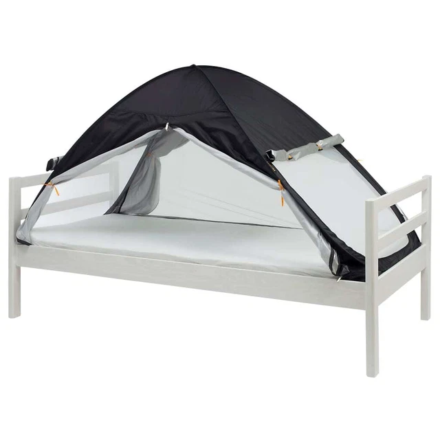DERYAN Pop-up-Bettzelt mit Moskitonetz 200x90x110 cm Schwarz DERYAN