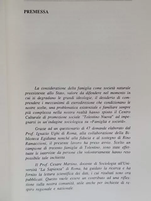 Famiglia economia e società a Tolentino	Martino Biancofiore	marche sociologia 7 3