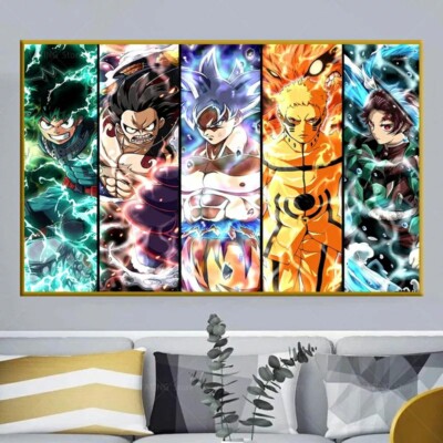 Tableau Dragon Ball Z Goku Énergie Bleue - Cadre Mural Moderne