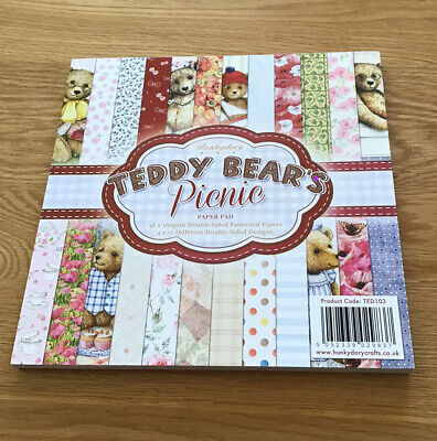 12 Designs 48 Papers Hunkydory Teddy Bears Picnic Luxury 8 x 8 Double-Sided Paper Pad 