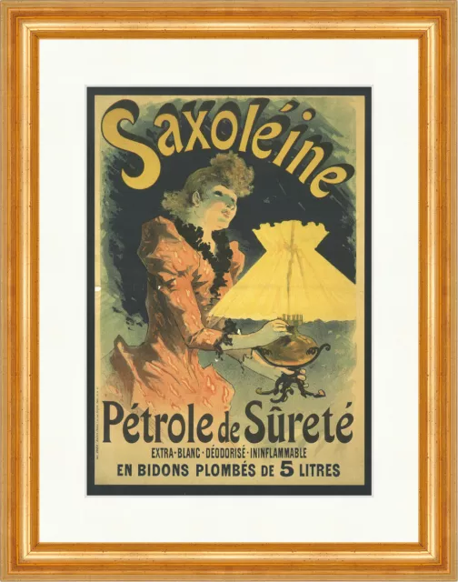 Saxoleine Petrole de Surete 1891 Jules Cheret Licht  Plakatwelt 948 Gerahmt