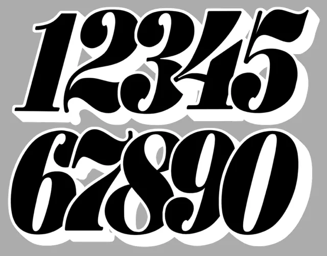 Numeros Course Racing Numbers Drift Jdm Moto Cross Autocollant Sticker Nu017Nb