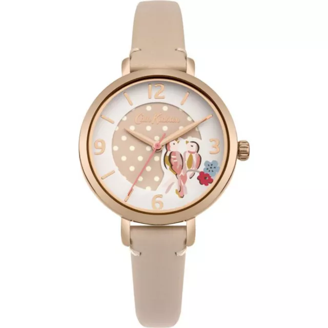 Cath Kidston CKL035CRG Painted Birds Nude Leather Strap Watch