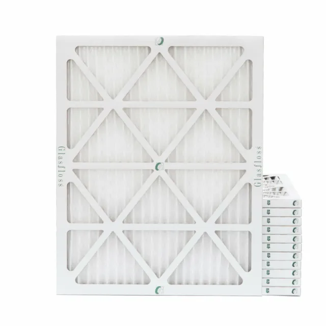 Glasfloss ZL 20x22x1 MERV 10 (FPR 7) Pleated HVAC Air Filters. Case of 12