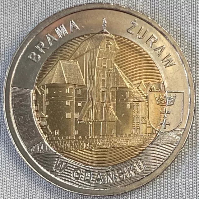 # 13_POLEN_POLAND_5 Zlotych / Zloty 2021_Brama Żuraw w Gdańsku (Danzig)_unc_lose