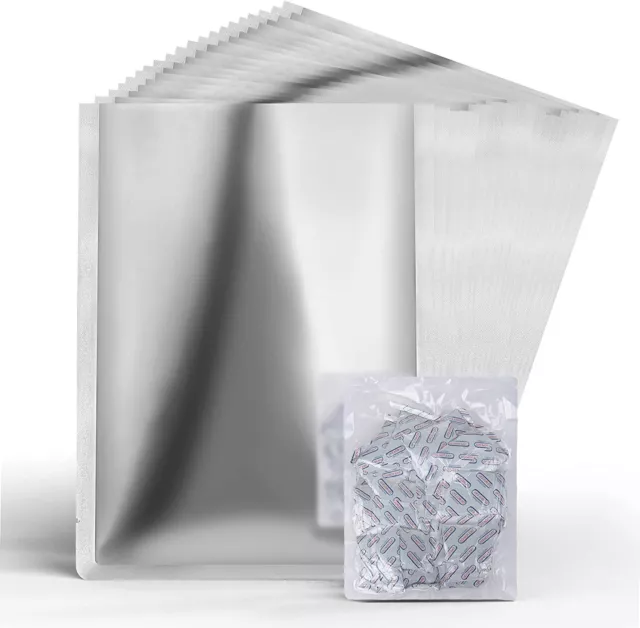 20 Pk 5 GALLON Mylar Bags and 20 x 2000cc Oxygen Absorbers Mylar Bags for Food