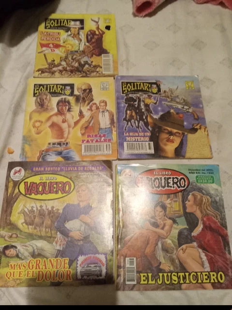 Libro Solitario y del vaquero Mexican comic  lot  de  5 usado a color