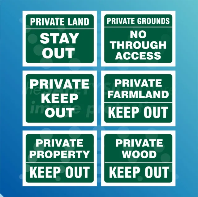 Private Property Keep Out No Through Access Farmland Land Grounds Wood Signs Gr