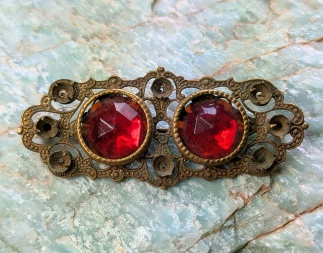 Broche Ancienne Époque Art Déco - Largeur 6,5 Cm - Élégante - Occasion