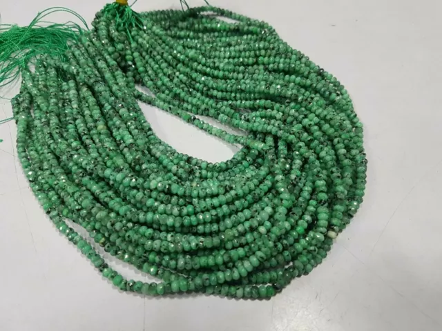 Dalmatien vert jade 10str LOT perles de pierre gemme rondelle pour bijoux...