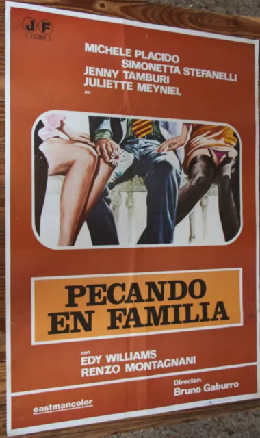 Cartel de Cine - PECANDO EN FAMILIA Vintage Erotic Sex Movie Film Poster