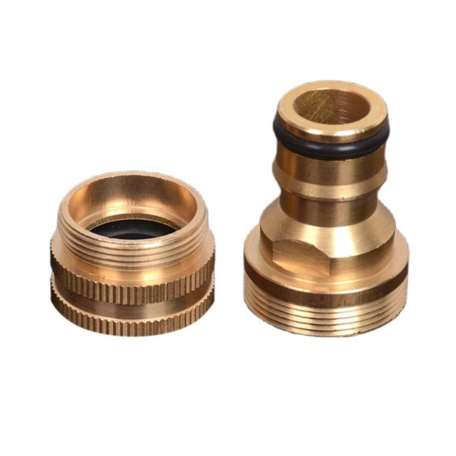 2 Pcs Faucet Fitting Brass Tap Quick Connector for Garden Tubing Car Washer Pipe