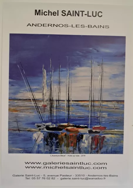 Affiche exposition peinture de l'artiste Michel Saint-Luc - Bassin d'Arcachon