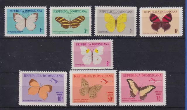 Repubblica Dominicana 1966 francobolli aerei farfalle n. Michel 868-875 **