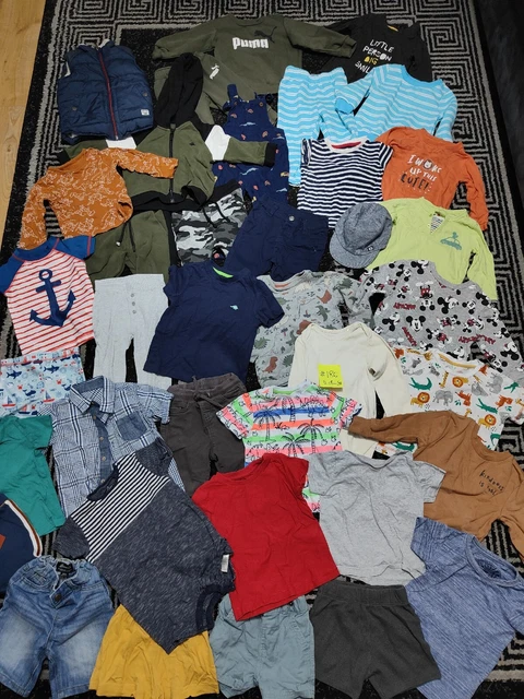 #186💙Huge Bundle Of Baby Boy Clothes 12-18months NEXT GEORGE PUMA DISNEY PRIMAR