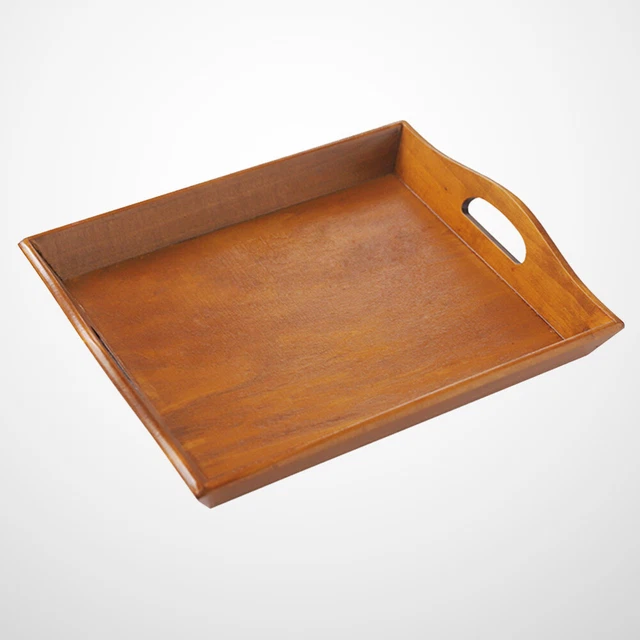 Vassoio multifunzionale in legno vintage rettangolare da tavolo decorativo per