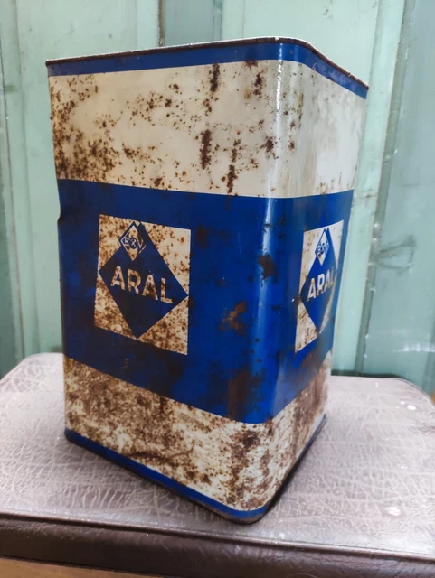 große alte Blechdose BV ARAL Kannister 50er Oldtimer Werkstatt Tankstelle mn