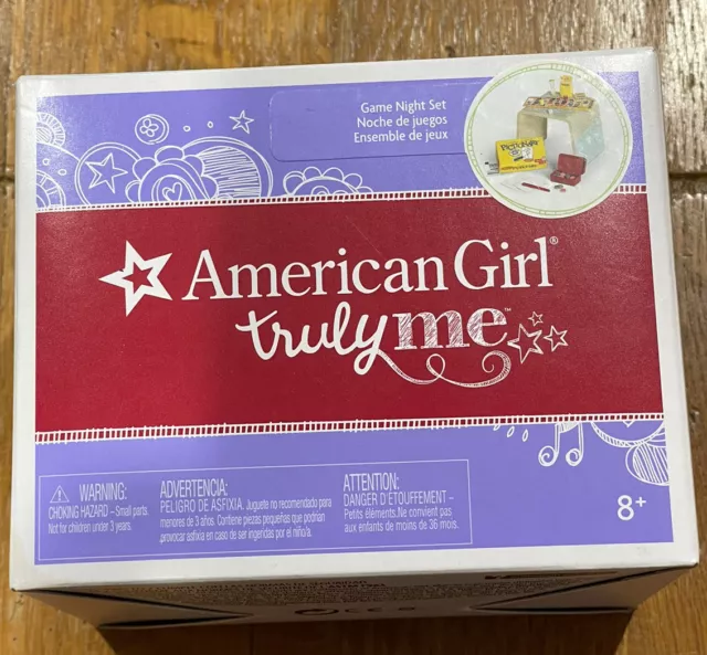 American Girl Game Night Set For 18" Dolls Table Checker Pictionary+ RETIRED NIB