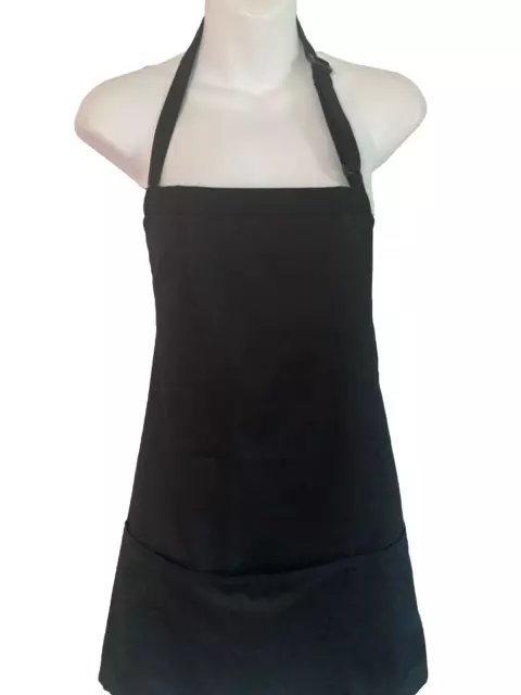 Unisex Black Chef Works Three Pocket Apron New Without Tags One Size