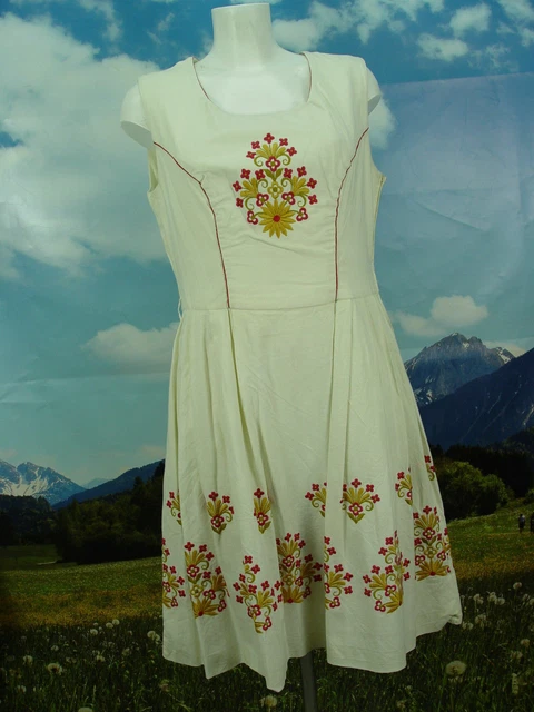 orig.Vintage KUHNEN mit viel Stickerei klasse Dirndl ohne Schürze -DK655- Gr.44