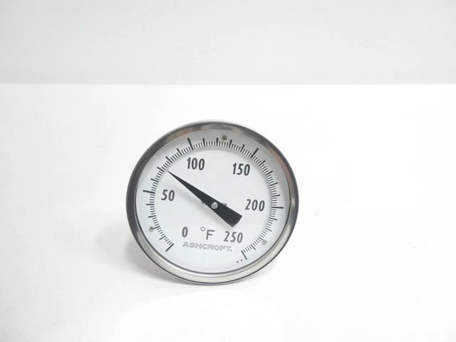 Ashcroft 50EI60E0400/250F Bimetal Thermometer 5in 4in 0-250f 1/2in Npt