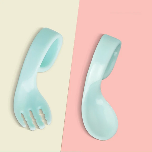 Baby Utensils Baby Spoon Fork Set Kids Feeding Spoon Children Training Fork