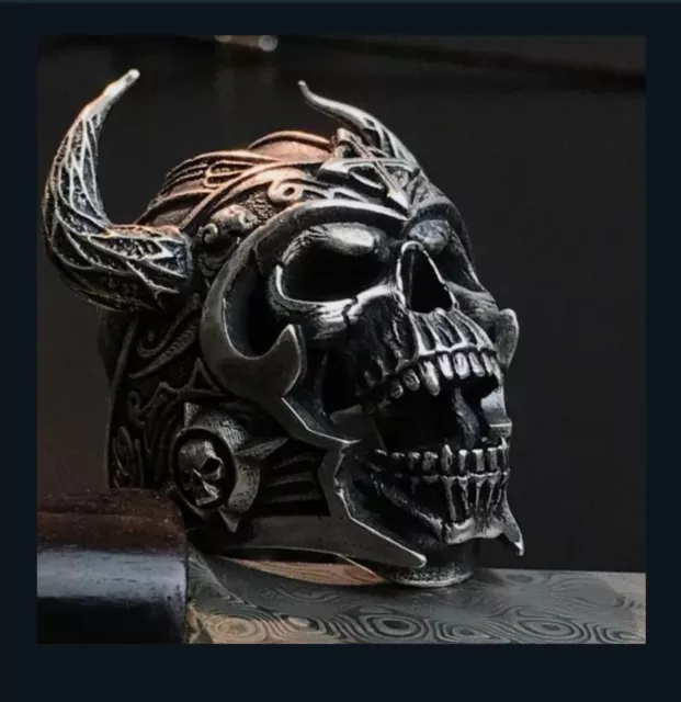 Gothic Men's Ring Titanium Steel Skull Jewelry Cross Knight Helmet Warrior