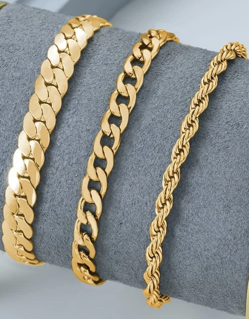 Lot De 3 Bracelets Acier Inoxydable Argenté à Chiffres Romains - Style Jonc Torsadé Femme