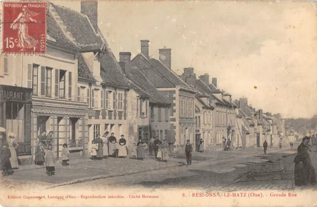 Cpa 60 Ressons Sur Le Matz Grande Rue