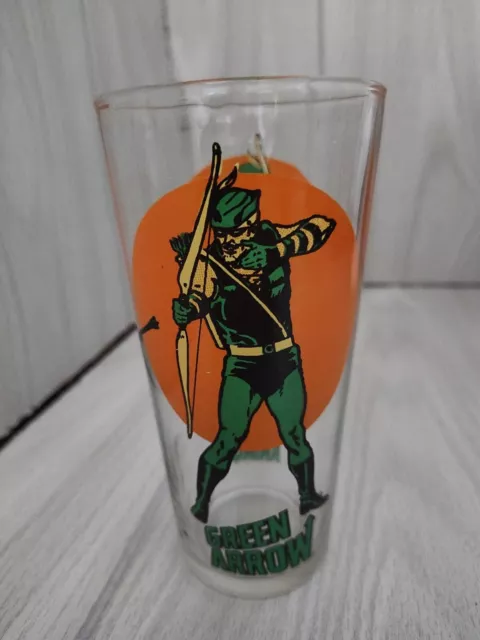Vtg 1976 DC Comics Pepsi Super Series Moon Series Green Arrow Drinking Glass