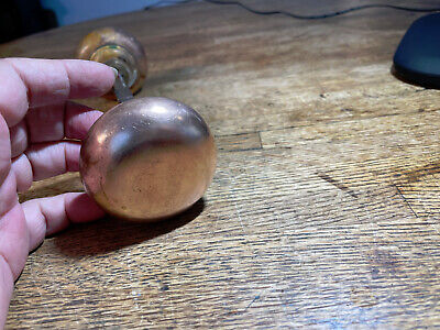 Bronze / Brass Solid Plain Set Of Doorknobs With Bar